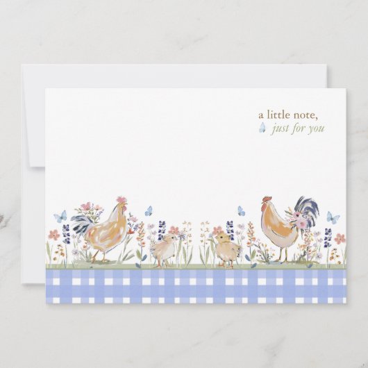 Hearthlight Notes Lente Zachte Weide Gingham Notitiekaartje (Voorkant)