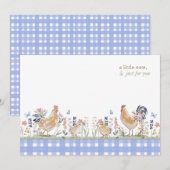 Hearthlight Notes Lente Zachte Weide Gingham Notitiekaartje (Voorkant / Achterkant)