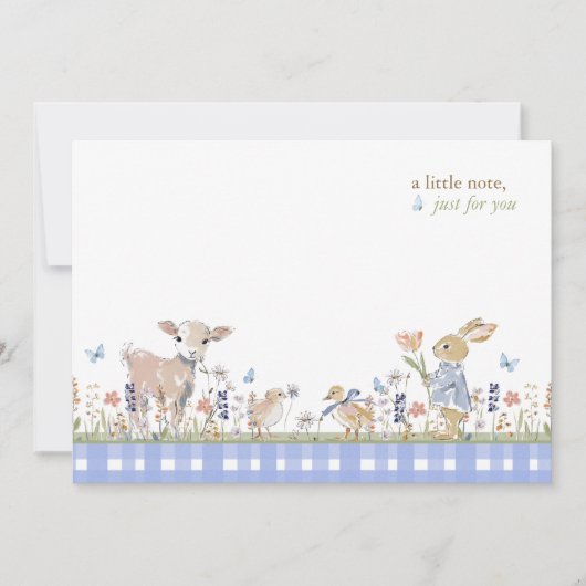 Hearthlight Notes Lente Zachte Weide Gingham Notitiekaartje (Voorkant)