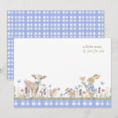 Hearthlight Notes Lente Zachte Weide Gingham Notitiekaartje (Voorkant / Achterkant)