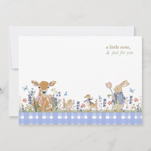 Hearthlight Notes Lente Zachte Weide Gingham Notitiekaartje (Voorkant)
