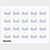 Hearthlight Notes Lente Zachte Weide Gingham Vierkante Sticker (Vel)