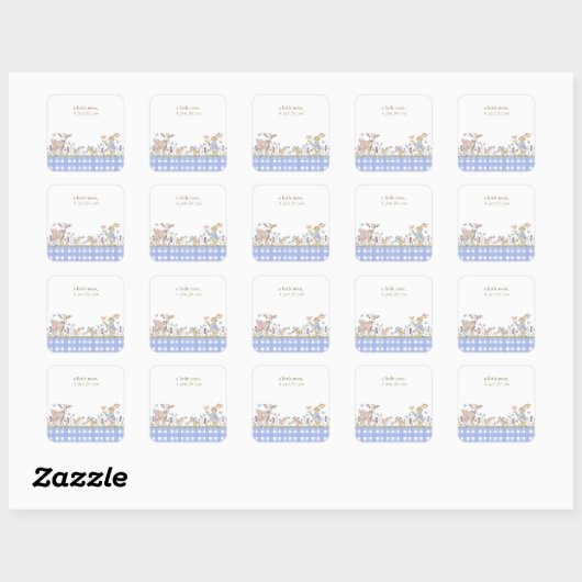 Hearthlight Notes Lente Zachte Weide Gingham Vierkante Sticker (Vel)