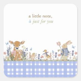 Hearthlight Notes Lente Zachte Weide Gingham Vierkante Sticker