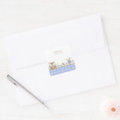 Hearthlight Notes Lente Zachte Weide Gingham Vierkante Sticker (Envelop)