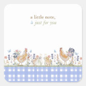 Hearthlight Notes Lente Zachte Weide Gingham Vierkante Sticker (Voorkant)