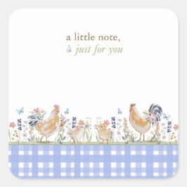 Hearthlight Notes Lente Zachte Weide Gingham Vierkante Sticker