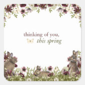 Hearthlight Notes Lente Zachte Weide Wilde Bloem Vierkante Sticker (Voorkant)