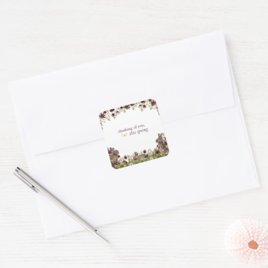 Hearthlight Notes Lente Zachte Weide Wilde Bloem Vierkante Sticker (Envelop)