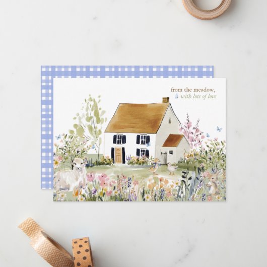 Hearthlight Notes Spring Soft Meadow Garden Notitiekaartje (Voorkant / Achterkant in situ)