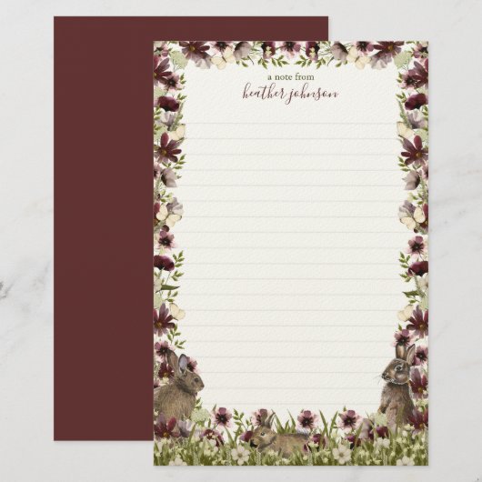 Hearthlight Notes Spring Soft Meadow Wildflower Briefpapier (Voorkant / Achterkant)