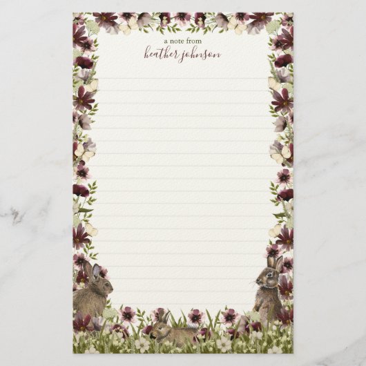 Hearthlight Notes Spring Soft Meadow Wildflower Briefpapier (Voorkant)