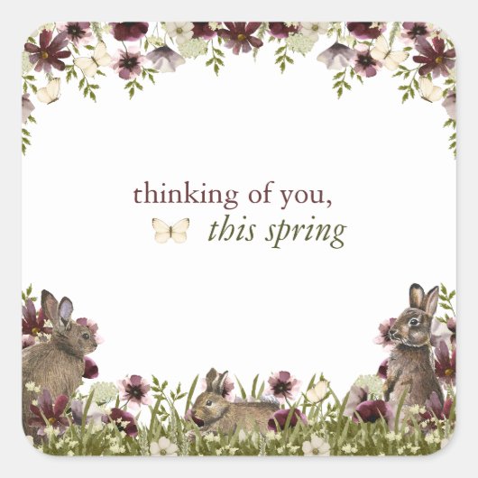 Hearthlight Notes Spring Soft Meadow Wildflower Vierkante Sticker (Voorkant)