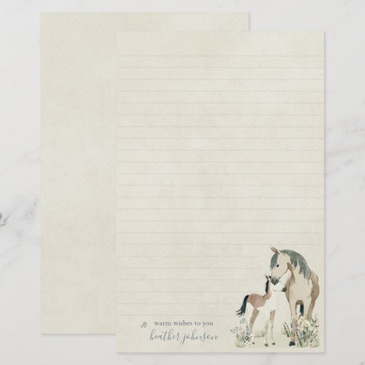 Hearthlight Notes Weide & Mane Notes Briefpapier (Voorkant / Achterkant)