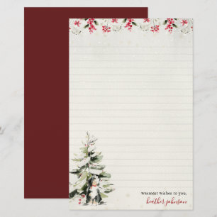 Hearthlight Notes Winter Cozy Dog Gepersonaliseerd Briefpapier