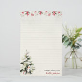 Hearthlight Notes Winter Cozy Dog Gepersonaliseerd Briefpapier (Staand voorkant)