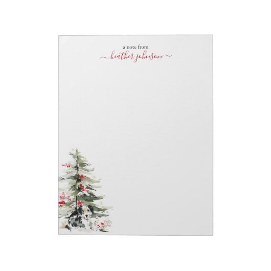 Hearthlight Notes Winter Cozy Dog Personalized Notitieblok (Linkerzijde)