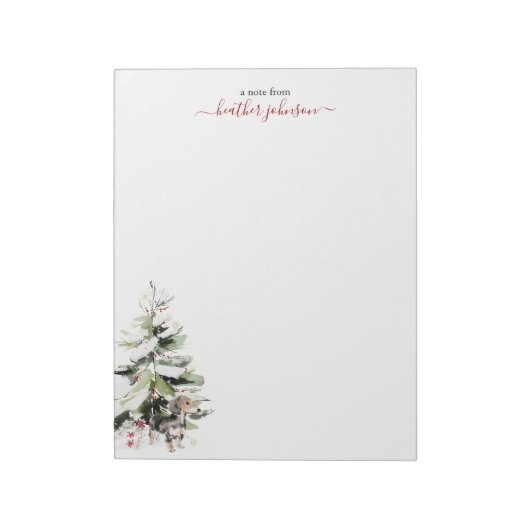Hearthlight Notes Winter Cozy Dog Personalized Notitieblok (Linkerzijde)