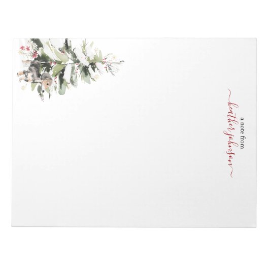 Hearthlight Notes Winter Cozy Dog Personalized Notitieblok (Voorkant)