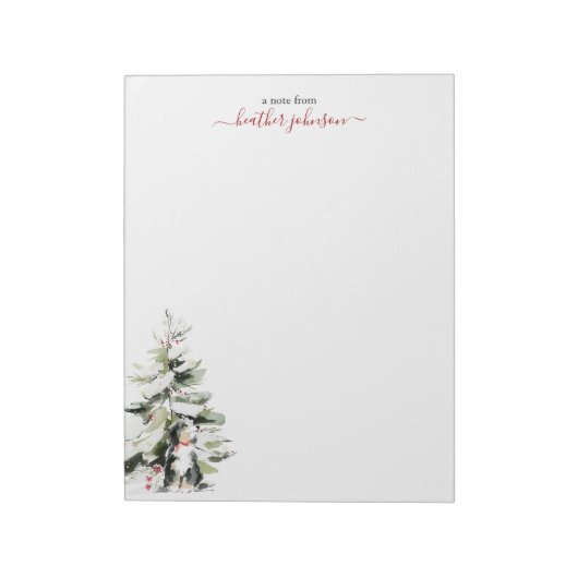 Hearthlight Notes Winter Cozy Dog Personalized Notitieblok (Linkerzijde)