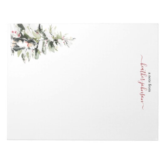 Hearthlight Notes Winter Cozy Dog Personalized Notitieblok (Voorkant)