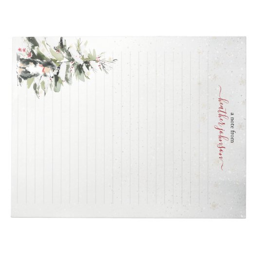 Hearthlight Notes Winter Cozy Dog Personalized Notitieblok (Voorkant)