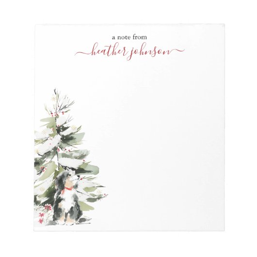 Hearthlight Notes Winter Cozy Dog Personalized Notitieblok (Voorkant)
