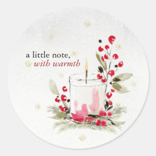 Hearthlight Notes Winter Cozy Kaars Persoonlijk Ronde Sticker