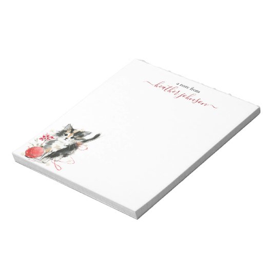 Hearthlight Notes Winter Cozy Kitten Personalized Notitieblok (Linkerzijde)