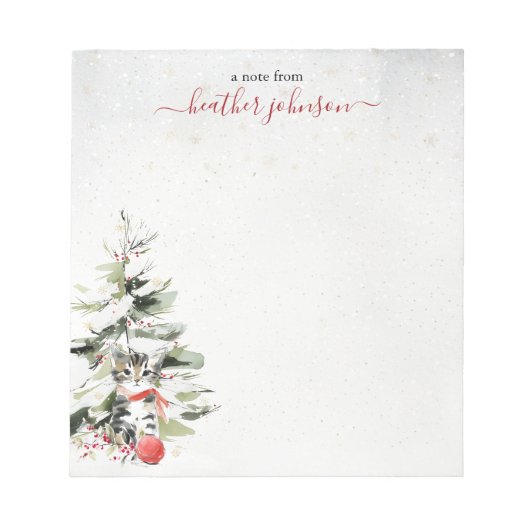 Hearthlight Notes Winter Cozy Kitten Personalized Notitieblok (Voorkant)