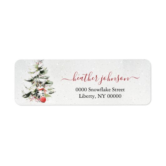 Hearthlight Notes Winter Cozy Kitten Persoonlijk Etiket (Voorkant)