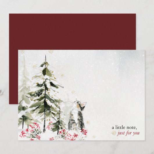 Hearthlight Notes Winter Cozy Kitten Persoonlijk Notitiekaartje (Voorkant / Achterkant)