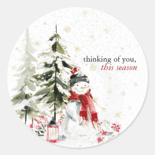 Hearthlight Notes Winter Cozy Sneeuwman Persoonlij Ronde Sticker