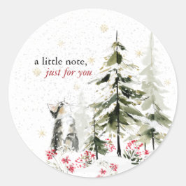 Hearthlight Notes Winter Knus Kitten Persoonlijk Ronde Sticker