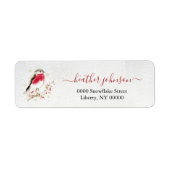 Hearthlight Notes Winter Robin Bird Personalized Etiket (Voorkant)