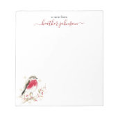 Hearthlight Notes Winter Robin Bird Personalized Notitieblok (Voorkant)