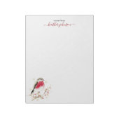Hearthlight Notes Winter Robin Bird Personalized Notitieblok (Linkerzijde)