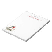 Hearthlight Notes Winter Robin Bird Personalized Notitieblok (Linkerzijde)