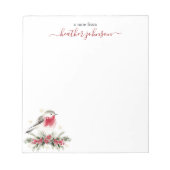 Hearthlight Notes Winter Robin Bird Personalized Notitieblok (Voorkant)
