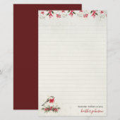 Hearthlight Notes Winter Robin Vogel Persoonlijk Briefpapier (Voorkant / Achterkant)