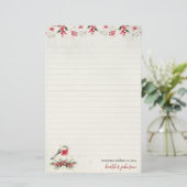 Hearthlight Notes Winter Robin Vogel Persoonlijk Briefpapier (Staand voorkant)