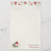 Hearthlight Notes Winter Robin Vogel Persoonlijk Briefpapier (Voorkant)