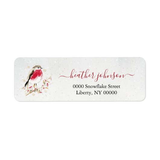 Hearthlight Notes Winter Robin Vogel Persoonlijk Etiket (Voorkant)