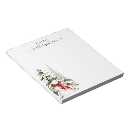 Hearthlight Notes Winter Snowman Personalized Notitieblok (Schuin)