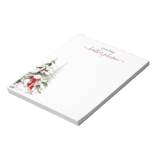 Hearthlight Notes Winter Snowman Personalized Notitieblok (Linkerzijde)