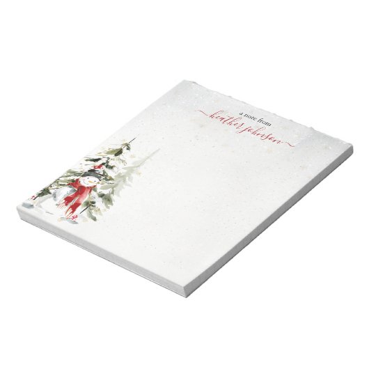 Hearthlight Notes Winter Snowman Personalized Notitieblok (Linkerzijde)