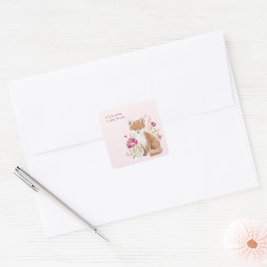 Hearthlight Notities Een Beetje Liefde Romantische Vierkante Sticker (Envelop)