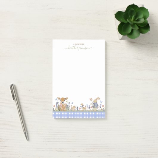 Hearthlight Notities Lente Zachte Weide Gingham Post-it® Notes (Kantoor)