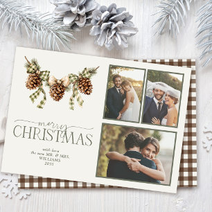 Hearthpine   Pine & Gingham Kerst als Jonggehuwd Feestdagenkaart