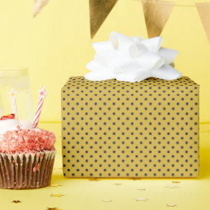 Hearthside Polka Dot (Middernacht Haard Geel) Cadeaupapier